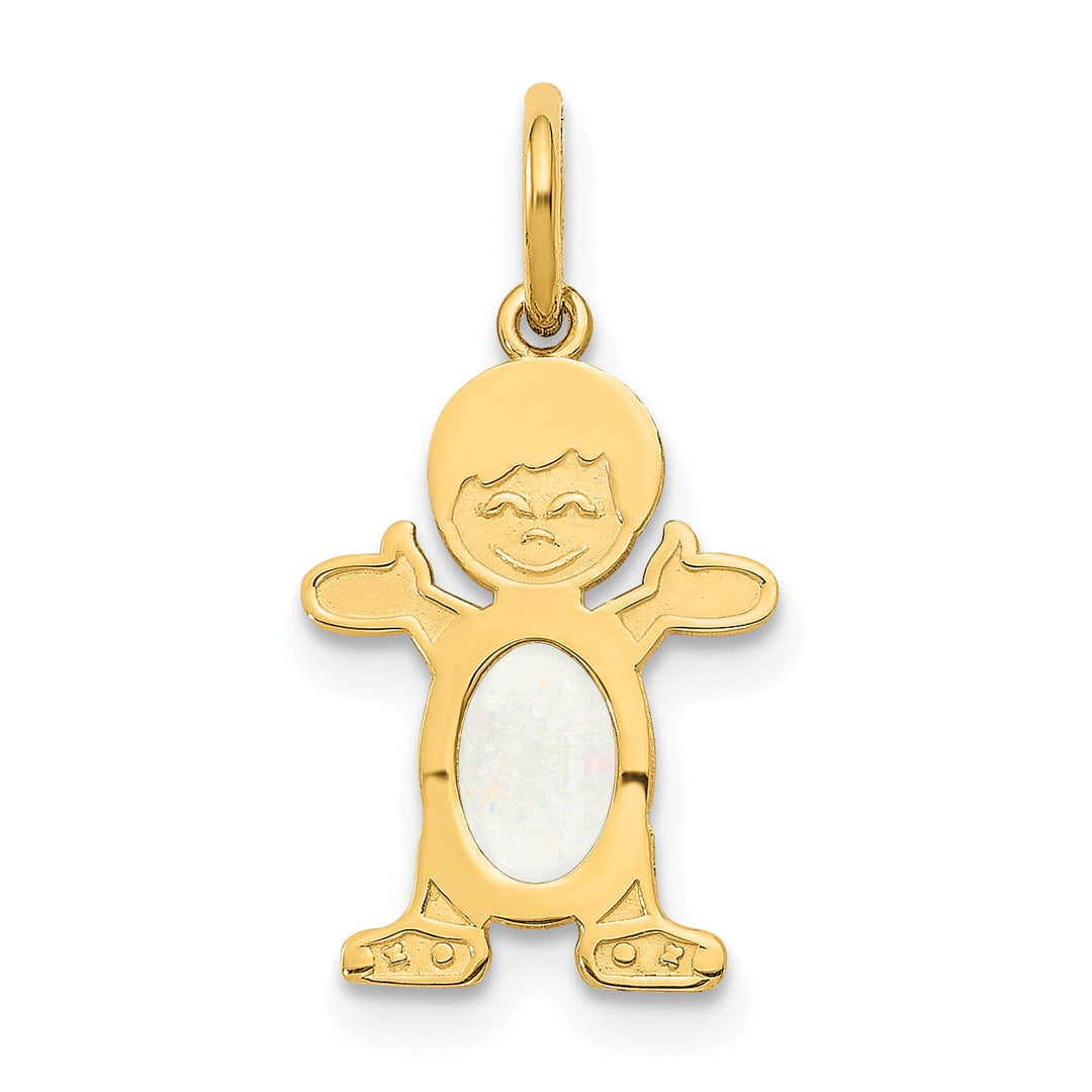 Lovely Rita's Pendants & Charms 14k Yellow Gold Boy Oval Genuine Opal