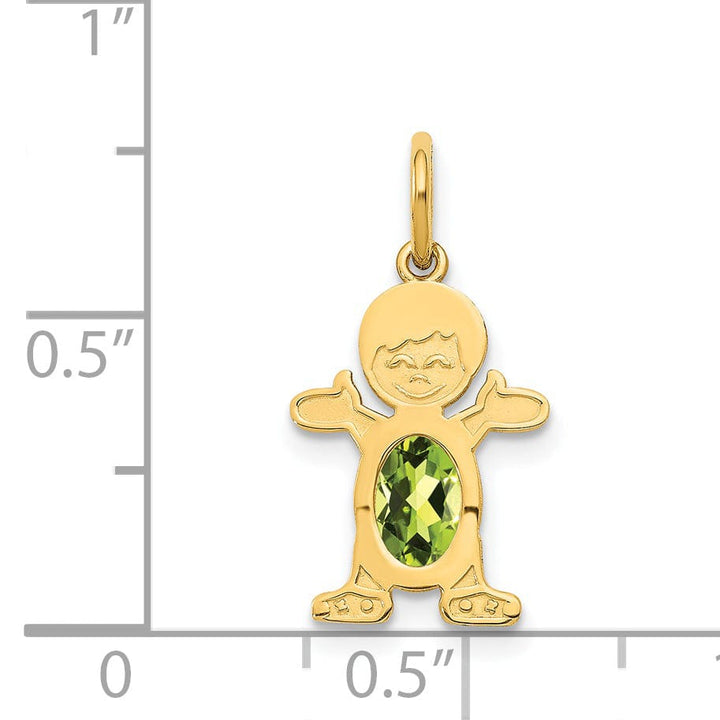 Lovely Rita's Pendants & Charms 14k Yellow Gold Boy Oval Genuine Peridot