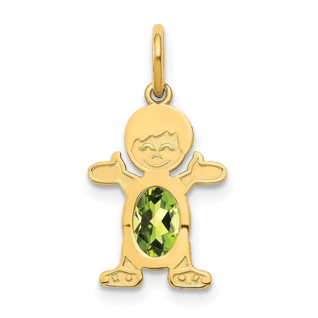 Lovely Rita's Pendants & Charms 14k Yellow Gold Boy Oval Genuine Peridot