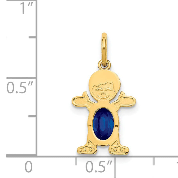 Lovely Rita's Pendants & Charms 14k Yellow Gold Boy Oval Genuine Sapphire