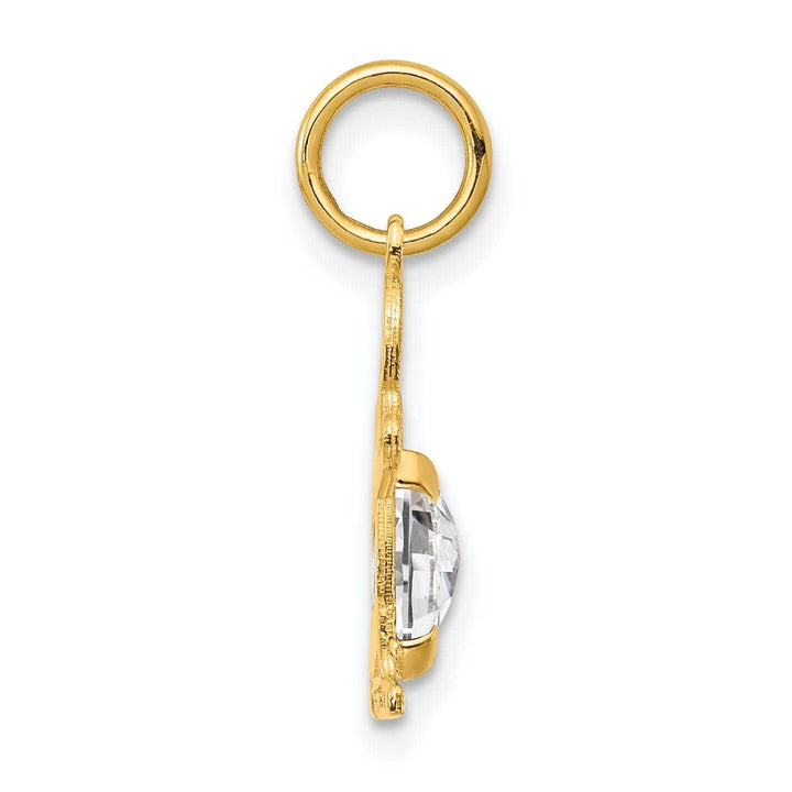 Lovely Rita's Pendants & Charms 14k Yellow Gold Boy Oval Genuine White Topaz