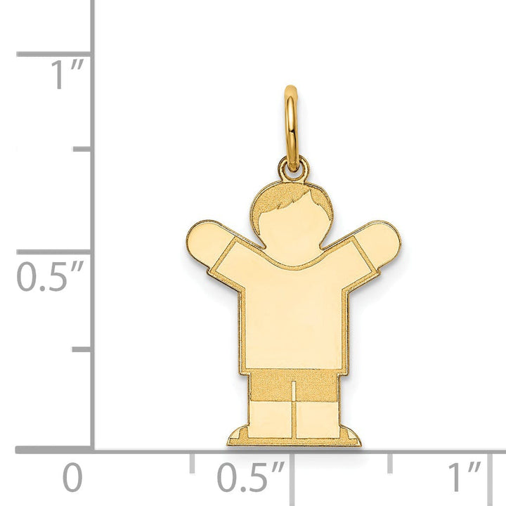 Lovely Rita's Pendants & Charms 14k Yellow Gold Boy With Haircut Love Charm
