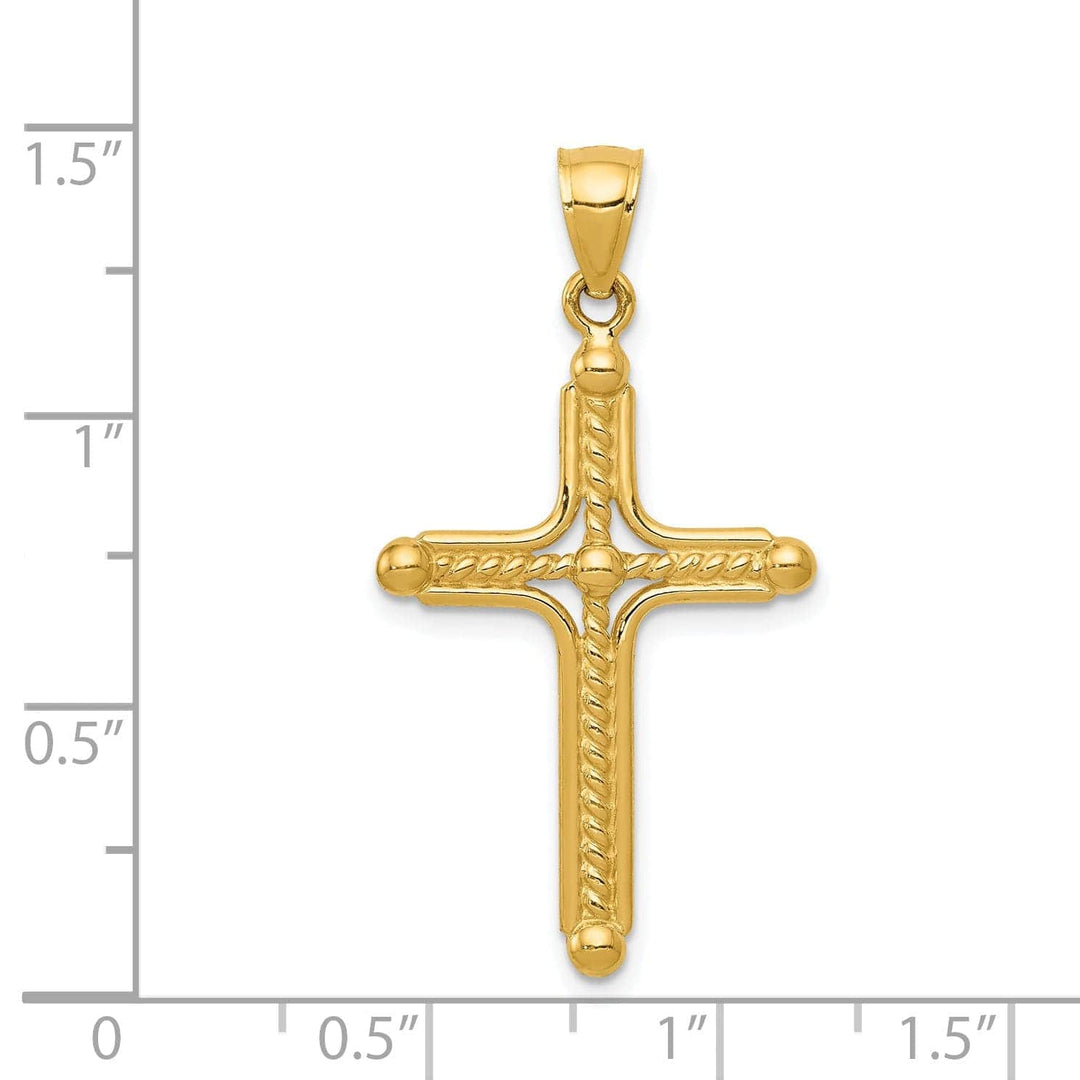 Lovely Rita's Pendants & Charms 14k Yellow Gold Braided Design Cross Pendant