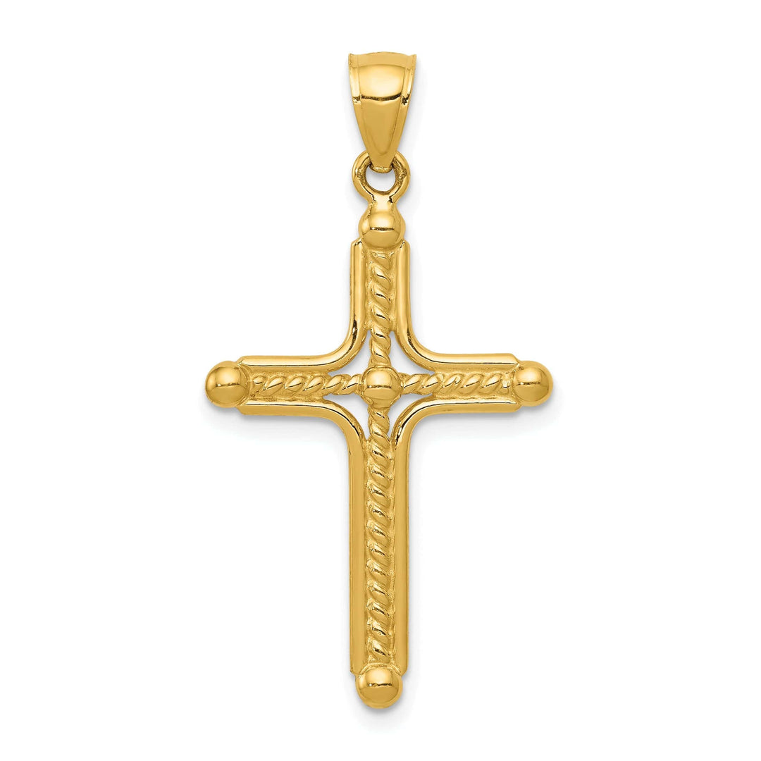 Lovely Rita's Pendants & Charms 14k Yellow Gold Braided Design Cross Pendant