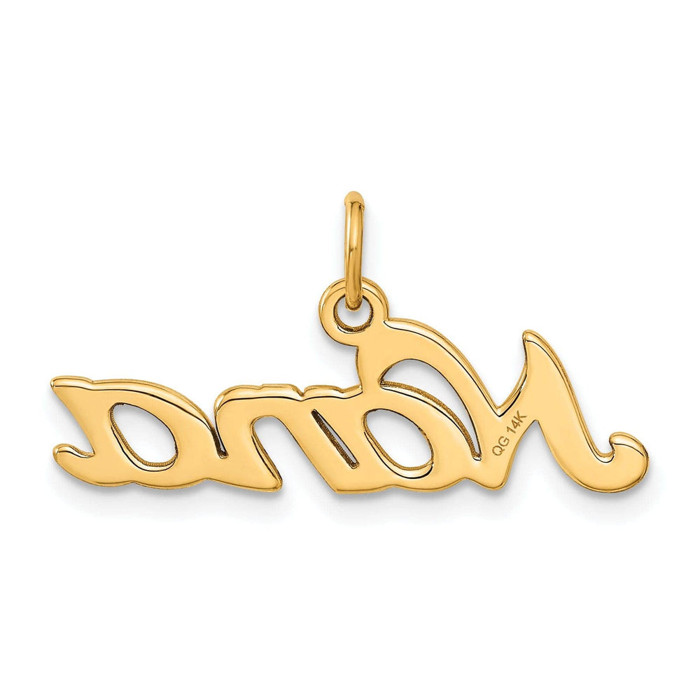Lovely Rita's Pendants & Charms 14k Yellow Gold Brush Diamond Cut Finish NANA Script Pendant