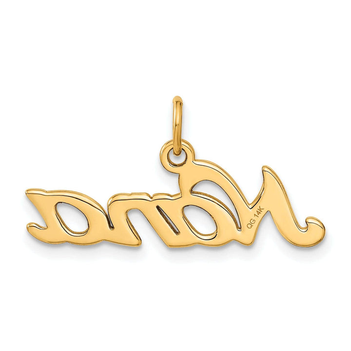 Lovely Rita's Pendants & Charms 14k Yellow Gold Brush Diamond Cut Finish NANA Script Pendant