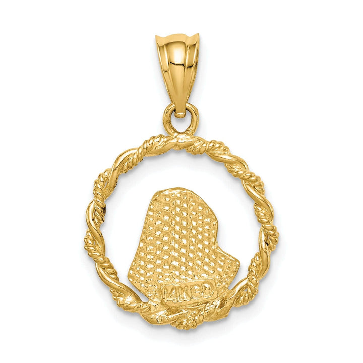Lovely Rita's Pendants & Charms 14k Yellow Gold Brushed and Polished Diamond-cut Virgin Mary Pendant