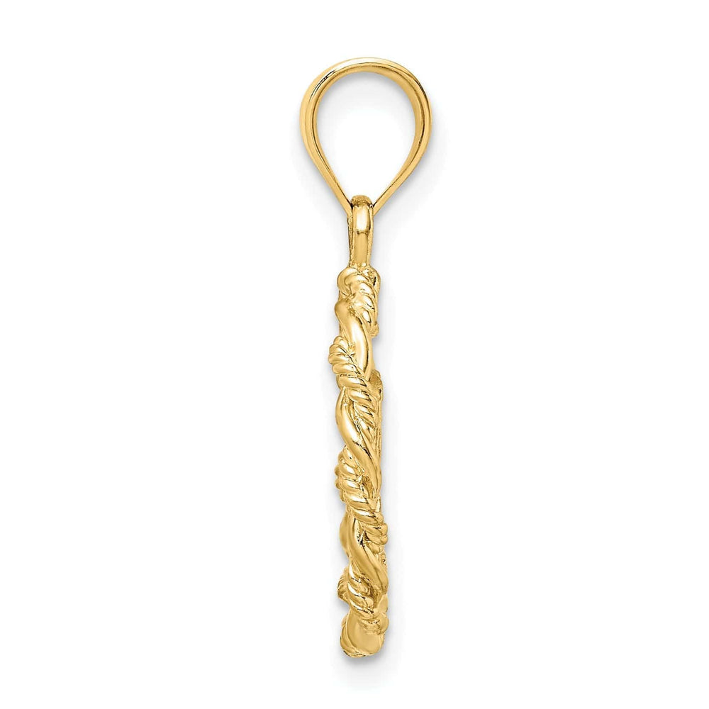 Lovely Rita's Pendants & Charms 14k Yellow Gold Brushed and Polished Diamond-cut Virgin Mary Pendant