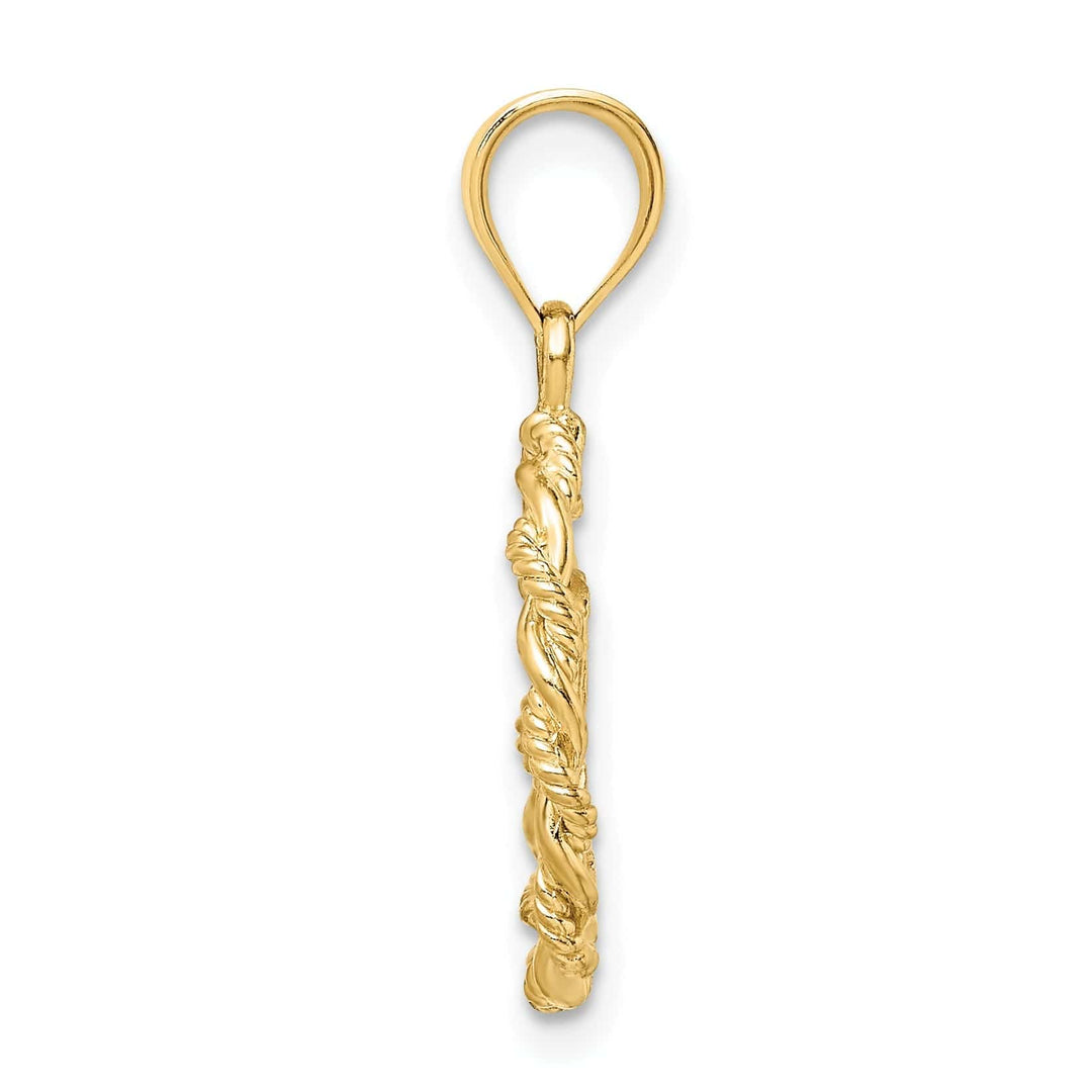 Lovely Rita's Pendants & Charms 14k Yellow Gold Brushed and Polished Diamond-cut Virgin Mary Pendant