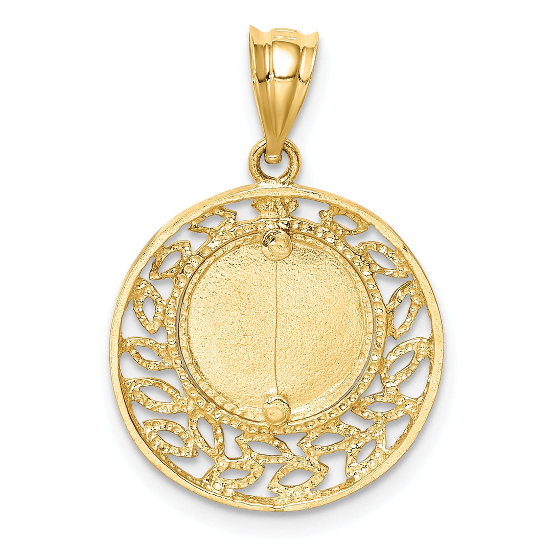 Lovely Rita's Pendants & Charms 14k Yellow Gold Brushed and Polished Virgin Mary Pendant