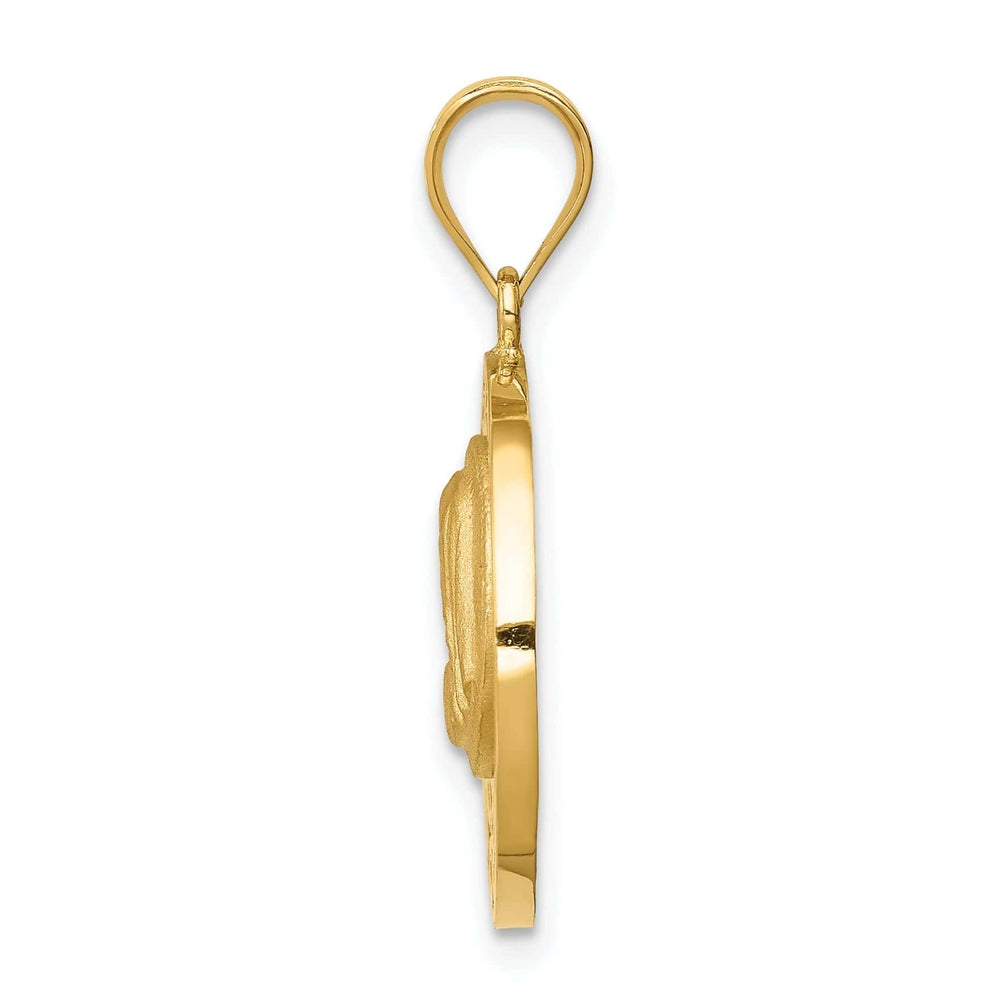 Lovely Rita's Pendants & Charms 14k Yellow Gold Brushed and Polished Virgin Mary Pendant