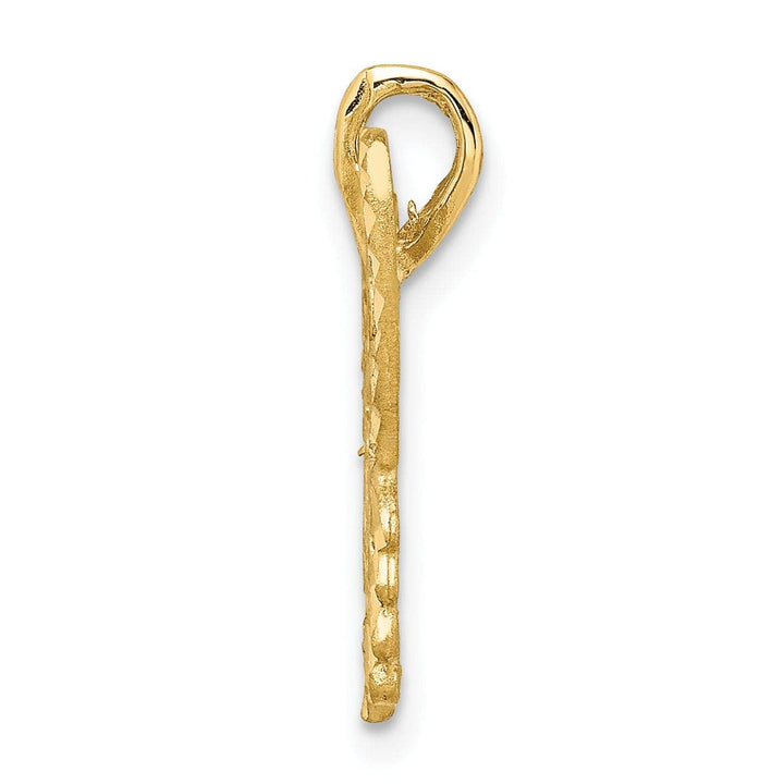 Lovely Rita's Pendants & Charms 14K Yellow Gold Brushed Casted Solid Polished Finish Diamond-cut Butterfly Charm Pendant