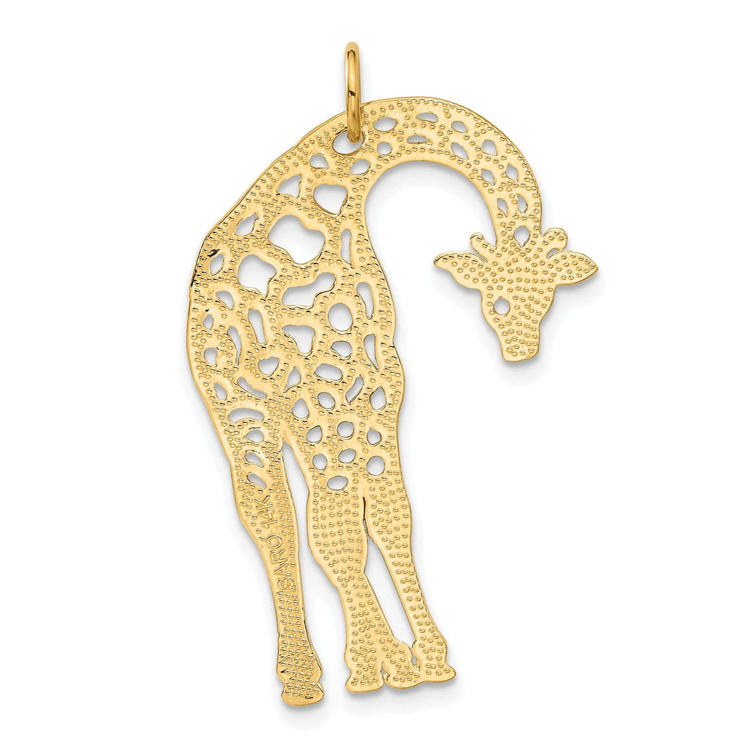 Lovely Rita's Pendants & Charms 14k Yellow Gold Brushed D.C Men's Giraffe Charm Pendant