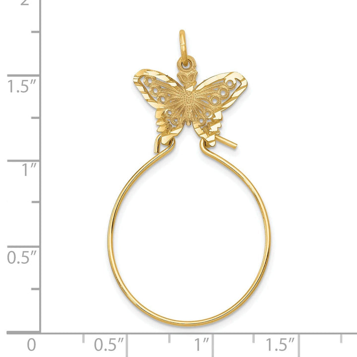 Lovely Rita's Pendants & Charms 14k Yellow Gold Butterfly Design Charm Holder Pendant
