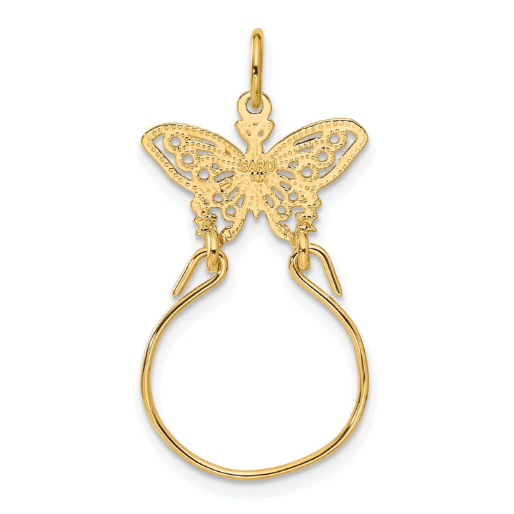 Lovely Rita's Pendants & Charms 14k Yellow Gold Butterfly Design Charm Holder Pendant