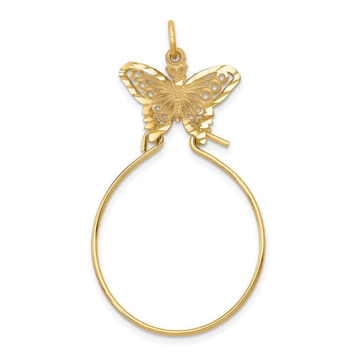 Lovely Rita's Pendants & Charms 14k Yellow Gold Butterfly Design Charm Holder Pendant