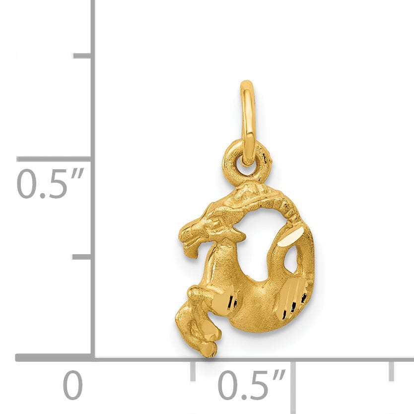 Lovely Rita's Pendants & Charms 14k Yellow Gold Capricorn Zodiac Charm Pendant