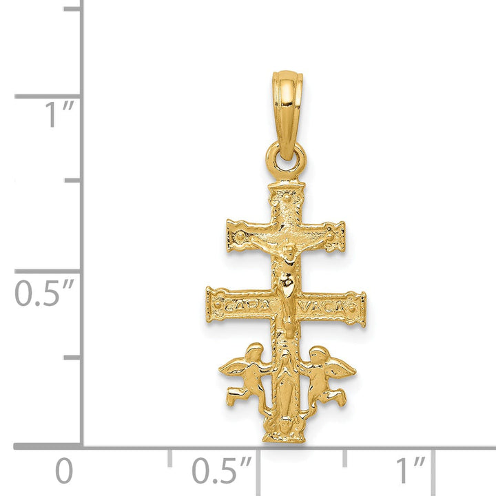 Lovely Rita's Pendants & Charms 14k Yellow Gold Cara Vaca Crucifix Pendant