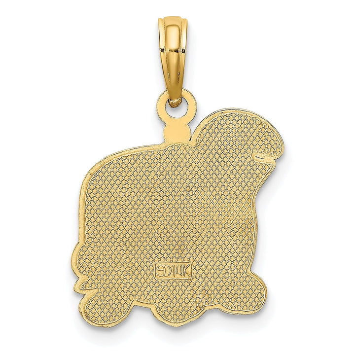 Lovely Rita's Pendants & Charms 14k Yellow Gold Casted Solid Polished Finish Brown, Tan and Black Enamel Turtle Charm Pendant