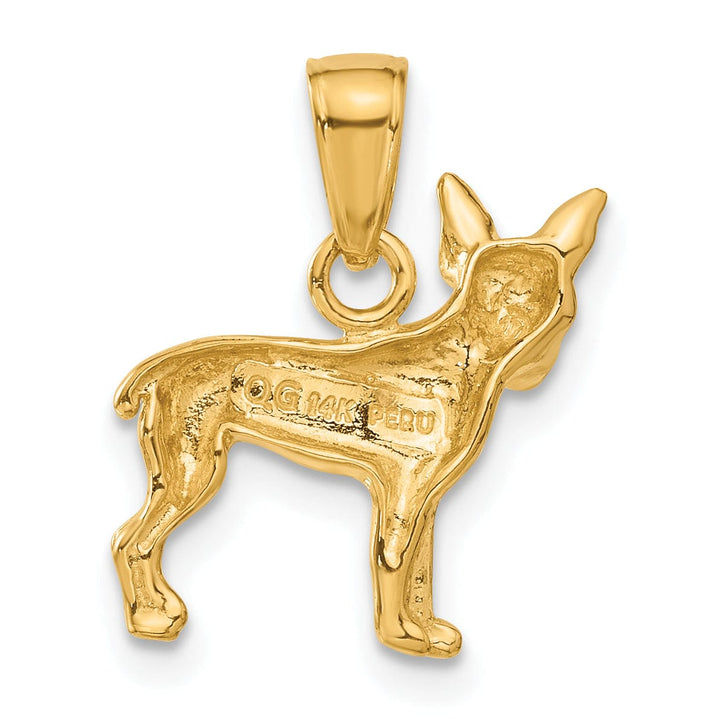 Lovely Rita's Pendants & Charms 14k Yellow Gold Casted Solid Polished Finish Chihuahua Dog Charm Pendant