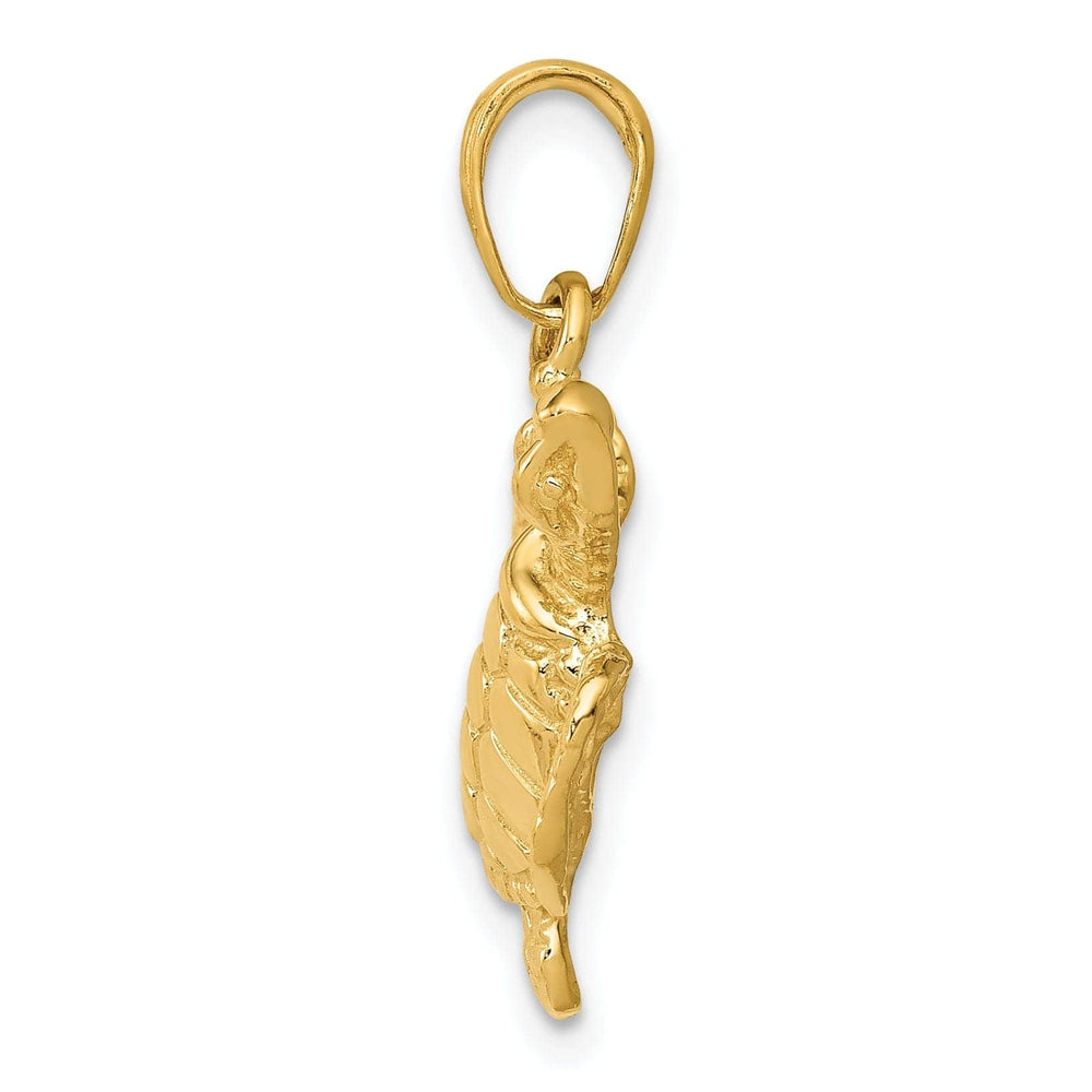 Lovely Rita's Pendants & Charms 14k Yellow Gold Casted Textured and Polished Finish Solid Men's Sea Turtle Charm Pendant