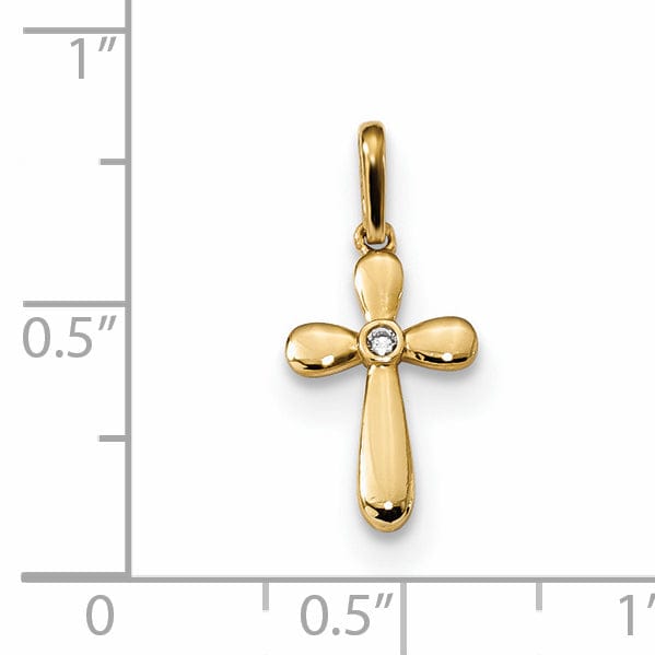 Lovely Rita's Pendants & Charms 14k Yellow Gold Childrens C.Z Cross Pendant
