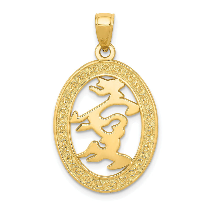 Lovely Rita's Pendants & Charms 14k Yellow Gold Chinese Happiness Oval Pendant
