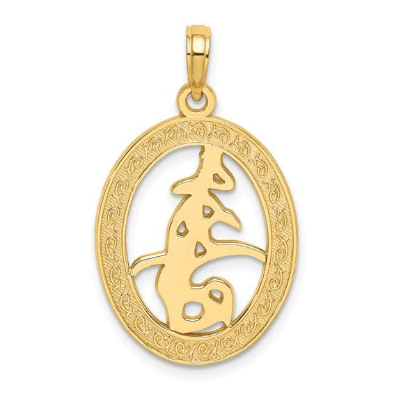 Lovely Rita's Pendants & Charms 14k Yellow Gold Chinese Love Symbol In Engraved Oval Frame Charm Pendant