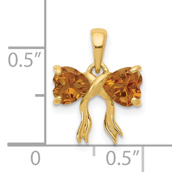 Lovely Rita's Pendants & Charms 14k Yellow Gold Citrine Birthstone Bow Pendant