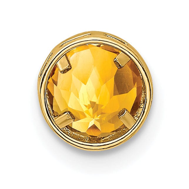 Lovely Rita's Pendants & Charms 14k Yellow Gold Citrine Diamond Bezel Pendant