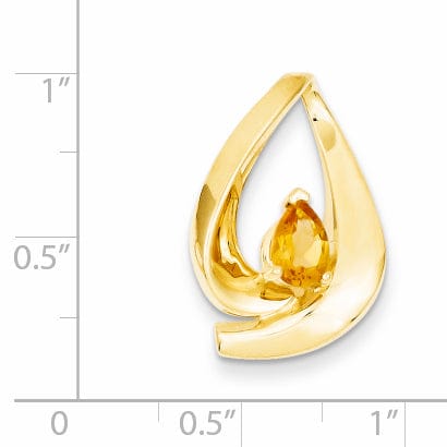 Lovely Rita's Pendants & Charms 14k Yellow Gold Citrine Diamond Slide Pendant