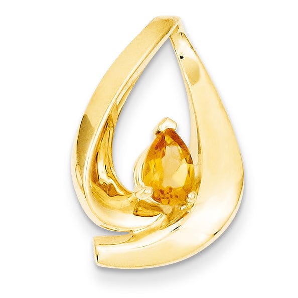Lovely Rita's Pendants & Charms 14k Yellow Gold Citrine Diamond Slide Pendant