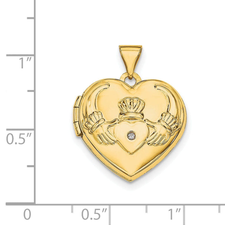Lovely Rita's Pendants & Charms 14k Yellow Gold Claddagh Heart Locket