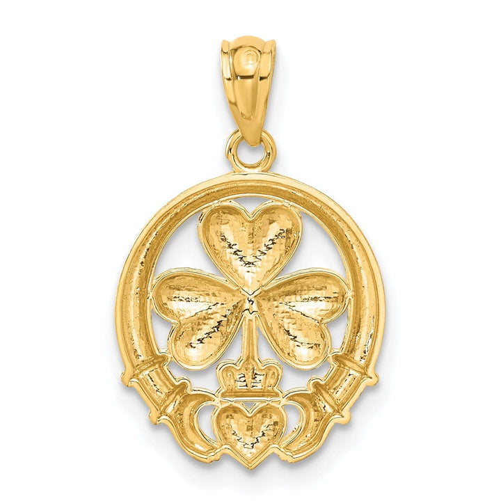 Lovely Rita's Pendants & Charms 14k Yellow Gold Claddagh Shamrock Pendant