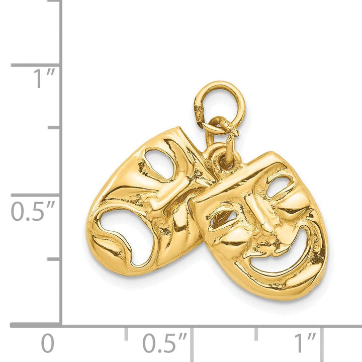 Lovely Rita's Pendants & Charms 14k Yellow Gold Comedy Tragedy Charm Pendant