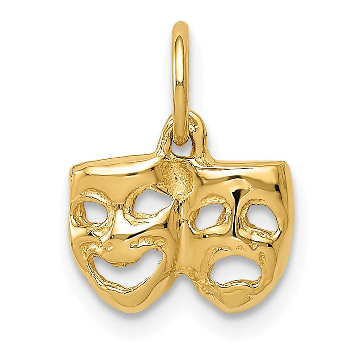 Lovely Rita's Pendants & Charms 14k Yellow Gold Comedy Tragedy Face Pendant
