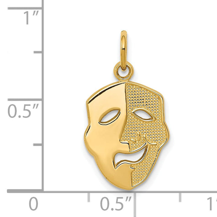 Lovely Rita's Pendants & Charms 14k Yellow Gold Comedy Tragedy Face Pendant