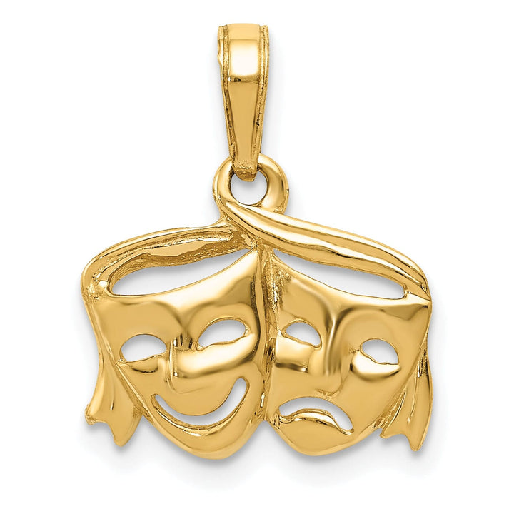 Lovely Rita's Pendants & Charms 14k Yellow Gold Comedy Tragedy Face Pendant