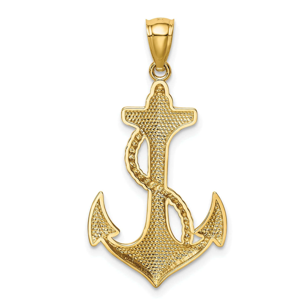 Lovely Rita's Pendants & Charms 14k Yellow Gold Concave Anchor with Rope Charm