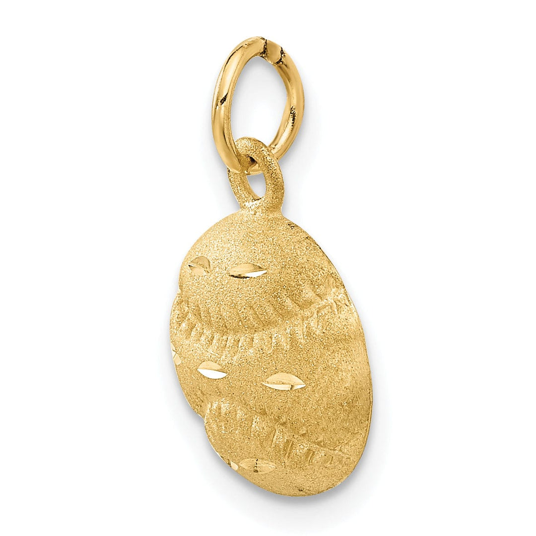 Lovely Rita's Pendants & Charms 14k Yellow Gold Concave Baseball Charm Pendant