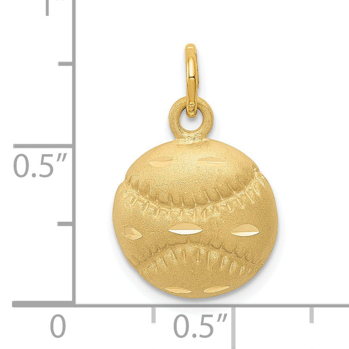 Lovely Rita's Pendants & Charms 14k Yellow Gold Concave Baseball Charm Pendant
