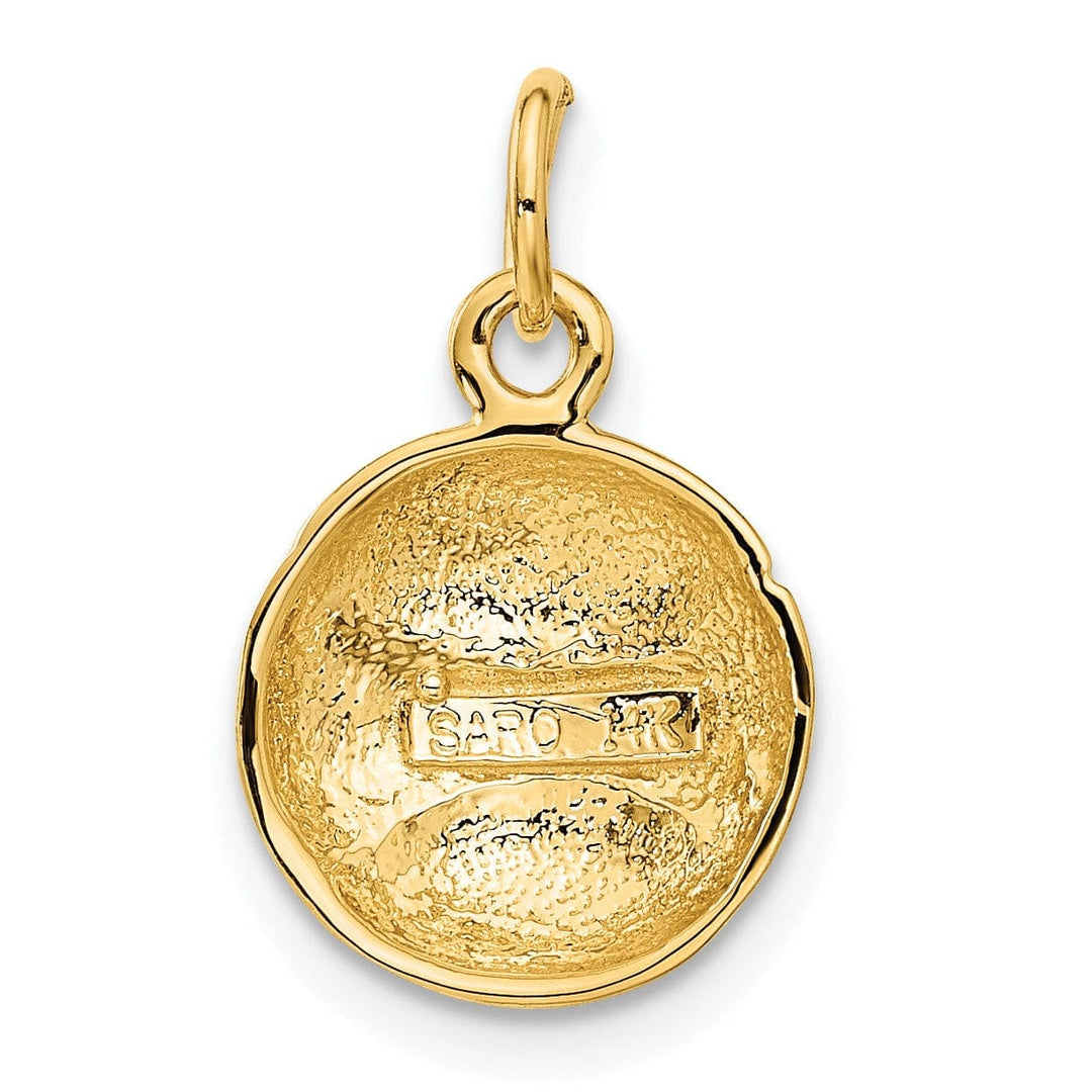 Lovely Rita's Pendants & Charms 14k Yellow Gold Concave Baseball Charm Pendant