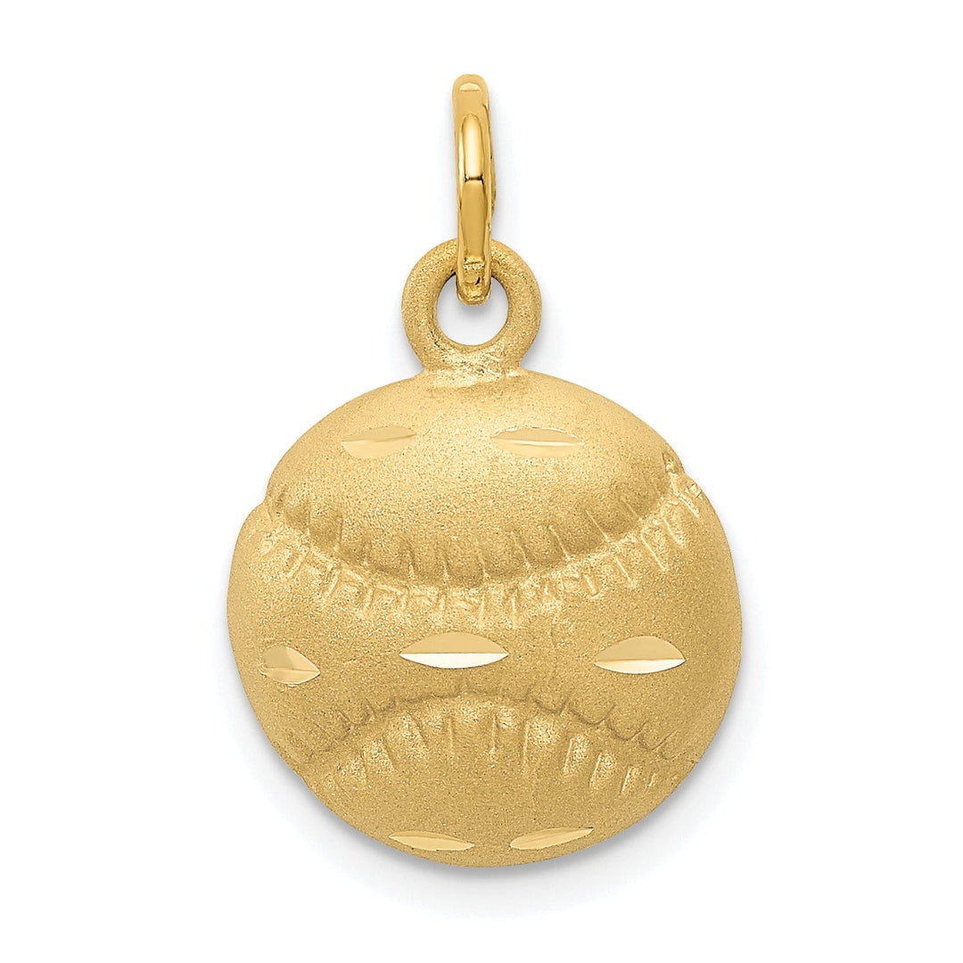 Lovely Rita's Pendants & Charms 14k Yellow Gold Concave Baseball Charm Pendant
