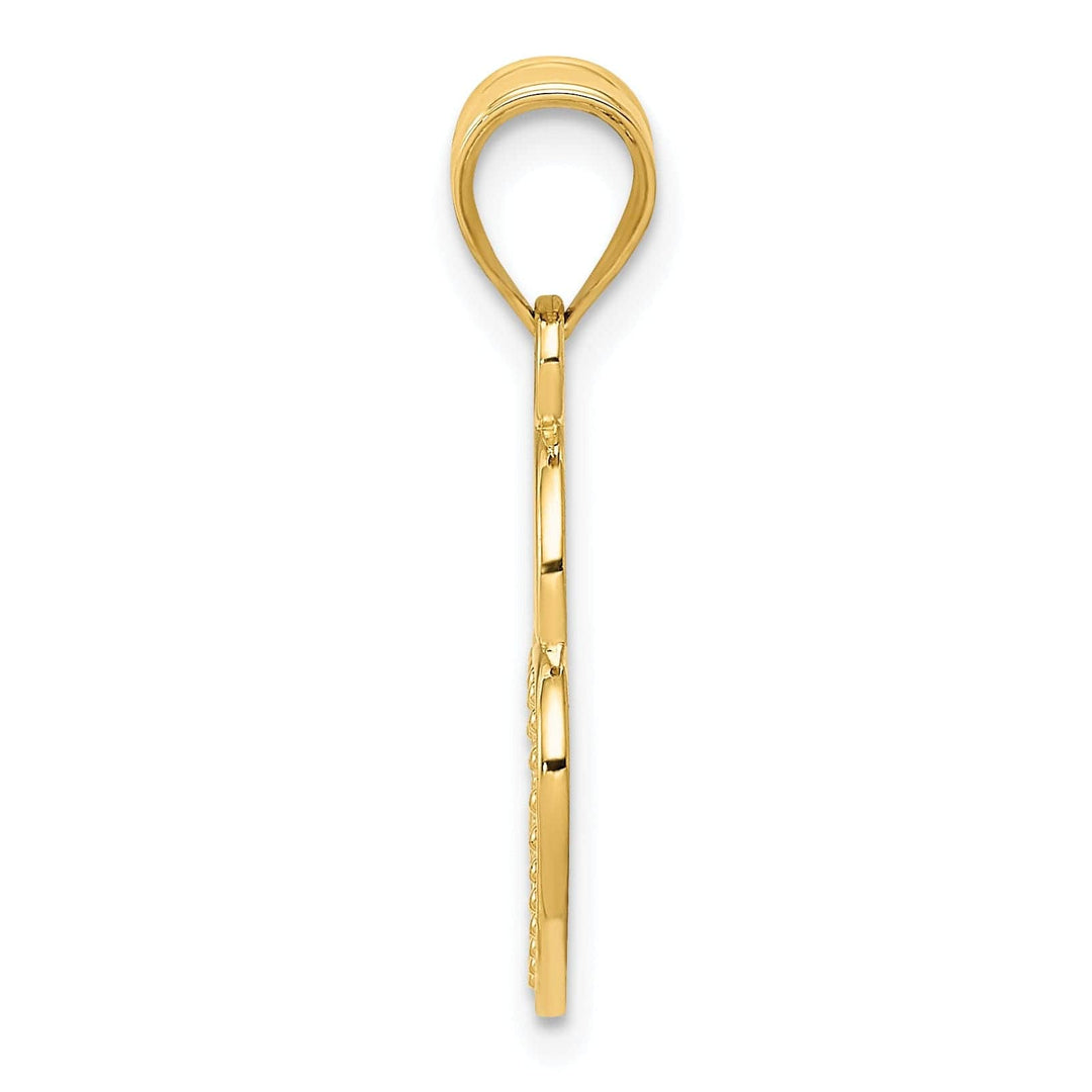 Lovely Rita's Pendants & Charms 14K Yellow Gold Concave Filigree Heart Lock Design Charm Pendant