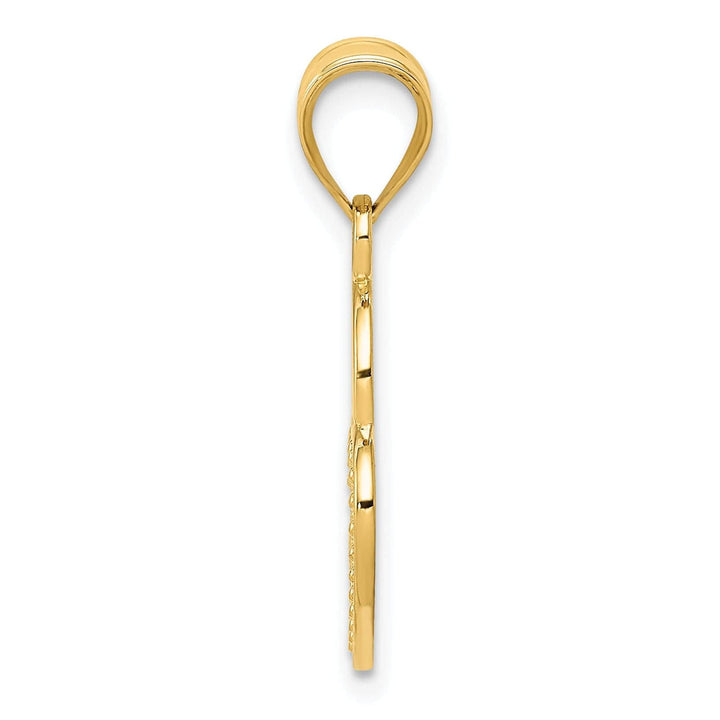 Lovely Rita's Pendants & Charms 14K Yellow Gold Concave Filigree Heart Lock Design Charm Pendant