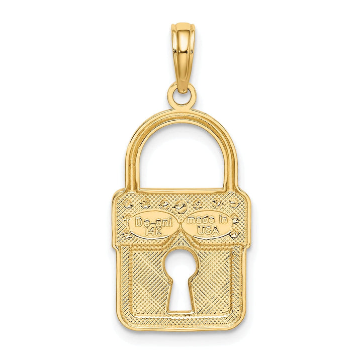 Lovely Rita's Pendants & Charms 14k Yellow Gold Concave Lock with Key Hole Design Charm