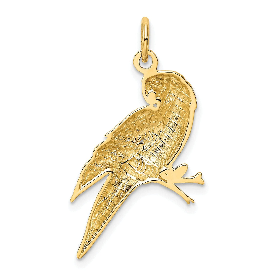 Lovely Rita's Pendants & Charms 14k Yellow Gold Concave Shape Parrot Bird Pendant