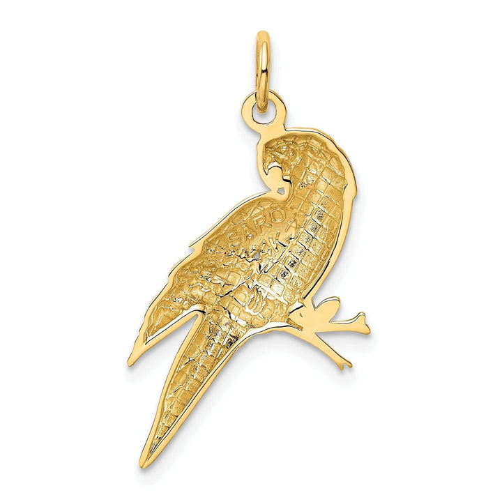 Lovely Rita's Pendants & Charms 14k Yellow Gold Concave Shape Parrot Bird Pendant