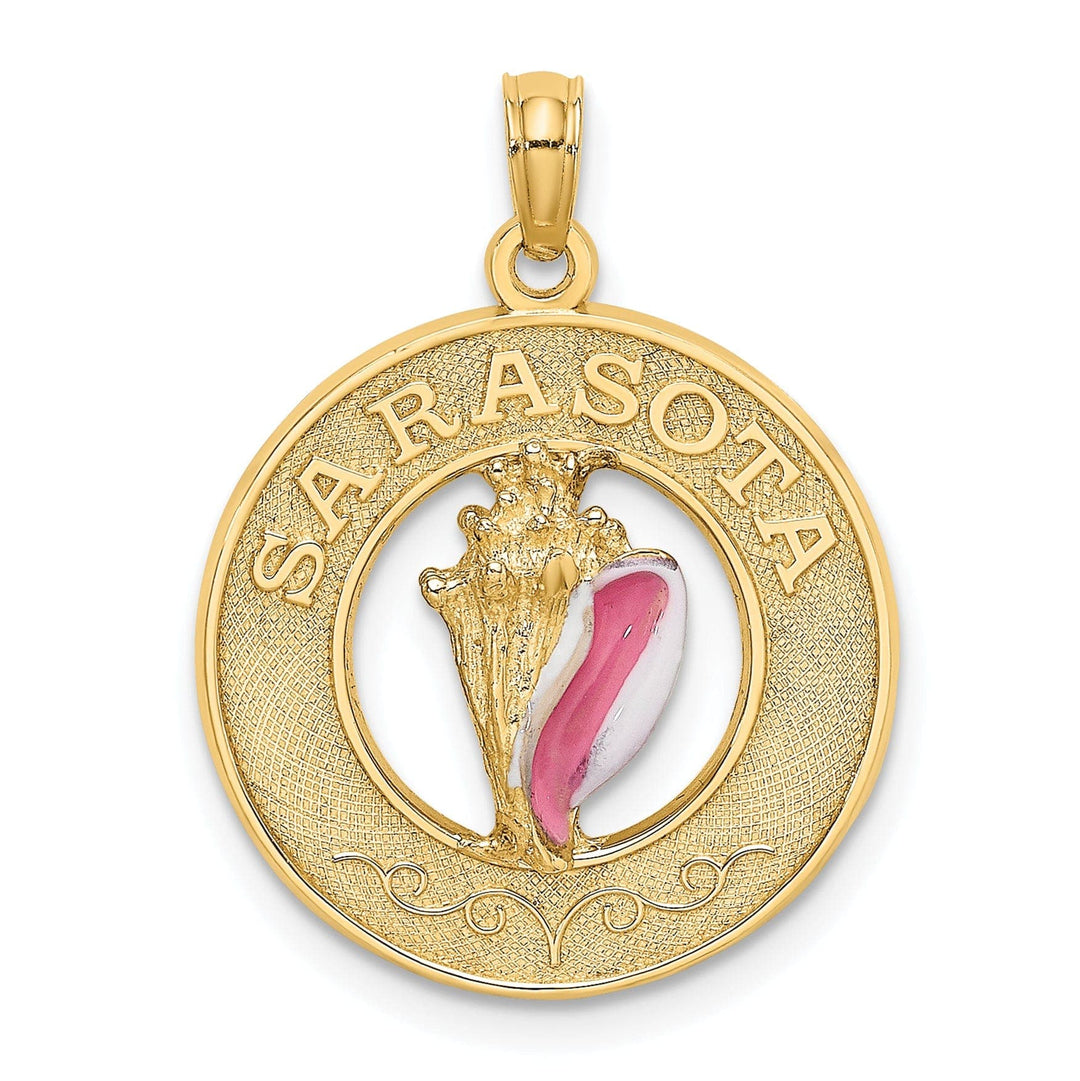 Lovely Rita's Pendants & Charms 14K Yellow Gold Conch Shell SARASOTA Circle Pendant