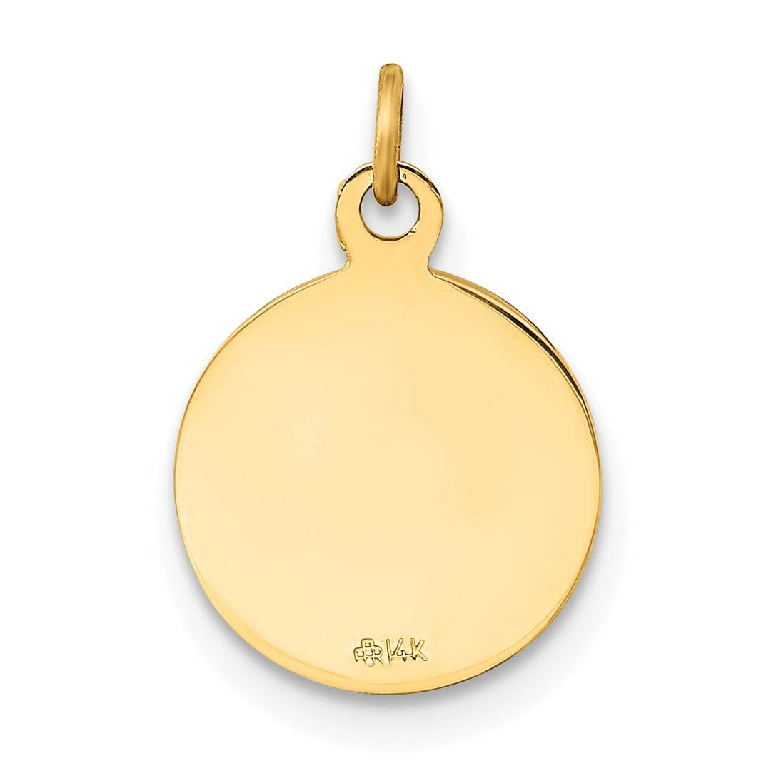 Lovely Rita's Pendants & Charms 14K Yellow Gold Confirmation with Chalice Cup Round Disc Medal Pendant